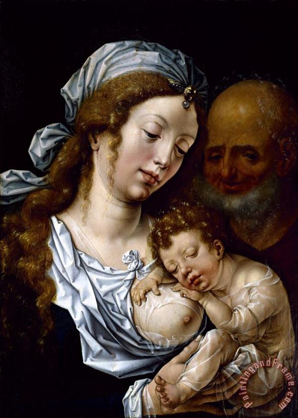 The Holy Family painting - Jan Gossart The Holy Family Art Print