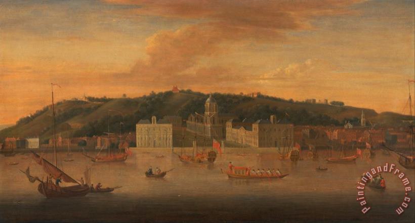 A View of Greenwich From The River with Many Boats painting - Jan Griffier A View of Greenwich From The River with Many Boats Art Print