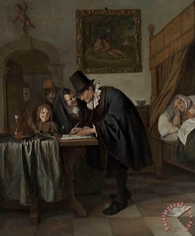 The Doctor's Visit painting - Jan Havicksz Steen The Doctor's Visit Art Print