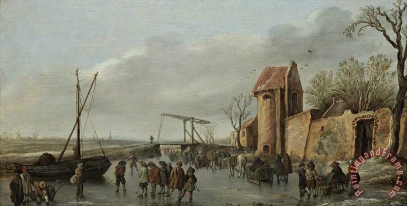 Jan Josefsz van Goyen A Scene on The Ice Art Painting