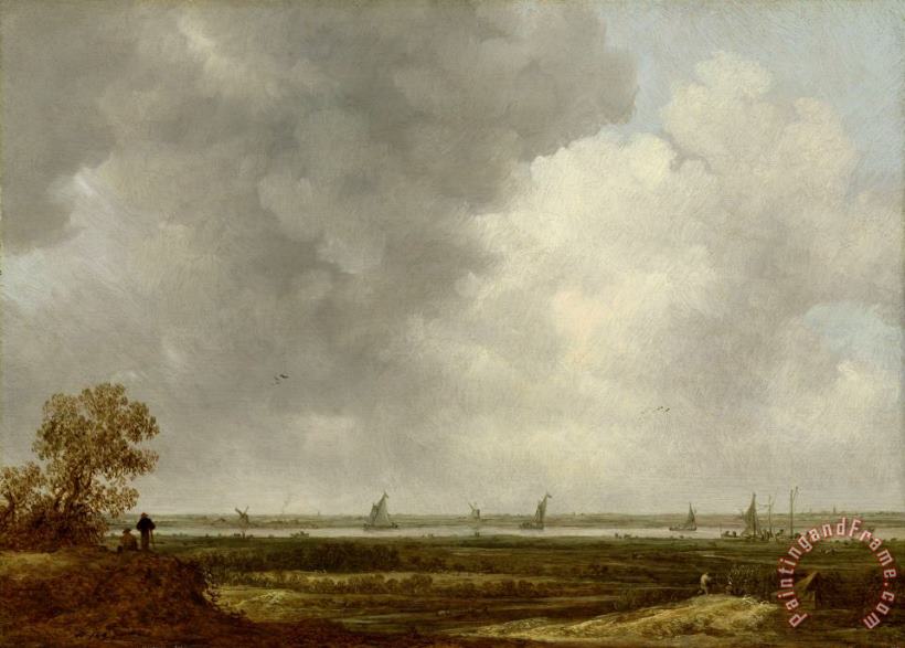 Jan Josefsz Van Goyen Vista of The Floodplain of a River (panorama in Guelders) Art Painting