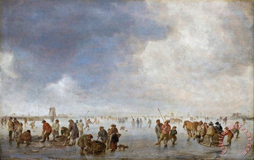 Winter Scene on The Ice painting - Jan Josefsz van Goyen Winter Scene on The Ice Art Print