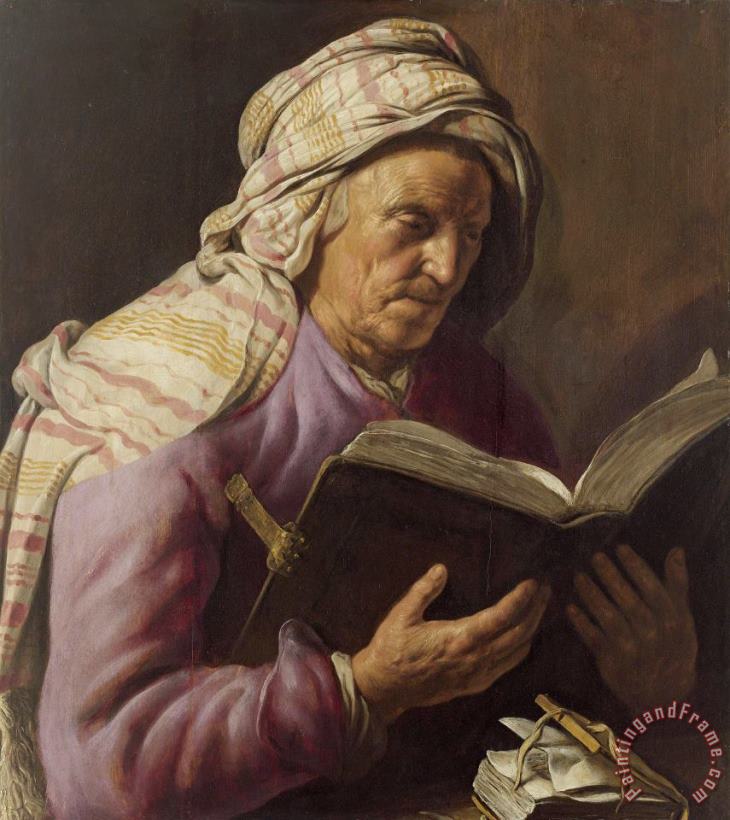 Old Woman Reading painting - Jan Lievens Old Woman Reading Art Print
