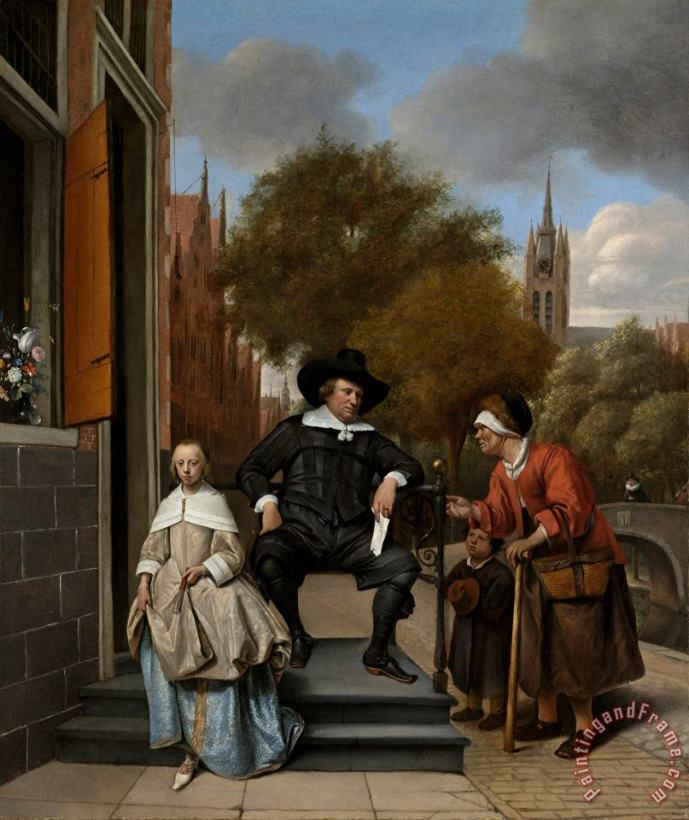Jan Steen A Burgomaster of Delft And His Daughter Art Painting