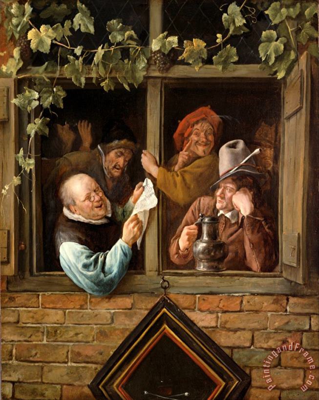 Rhetoricians at a Window painting - Jan Steen Rhetoricians at a Window Art Print