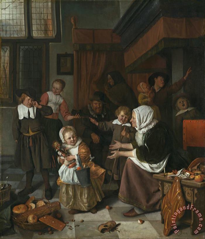 Jan Steen The Feast of St. Nicholas Art Painting