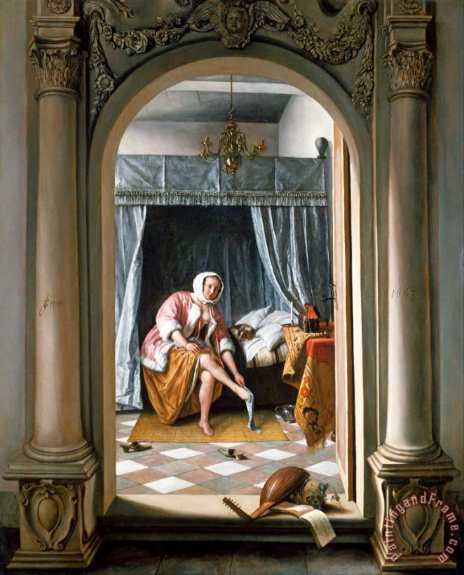 Jan Steen Woman at Her Toilet Art Painting