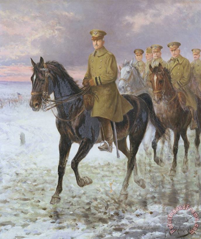General John J Pershing painting - Jan van Chelminski General John J Pershing Art Print