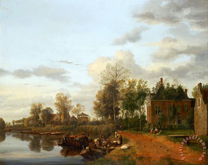 Jan van de Heyden Country House on The Vliet Near Delft Art Print