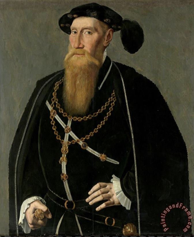 Jan Van Scorel Schoorl Portrait of Reinoud III of Brederode Art Painting