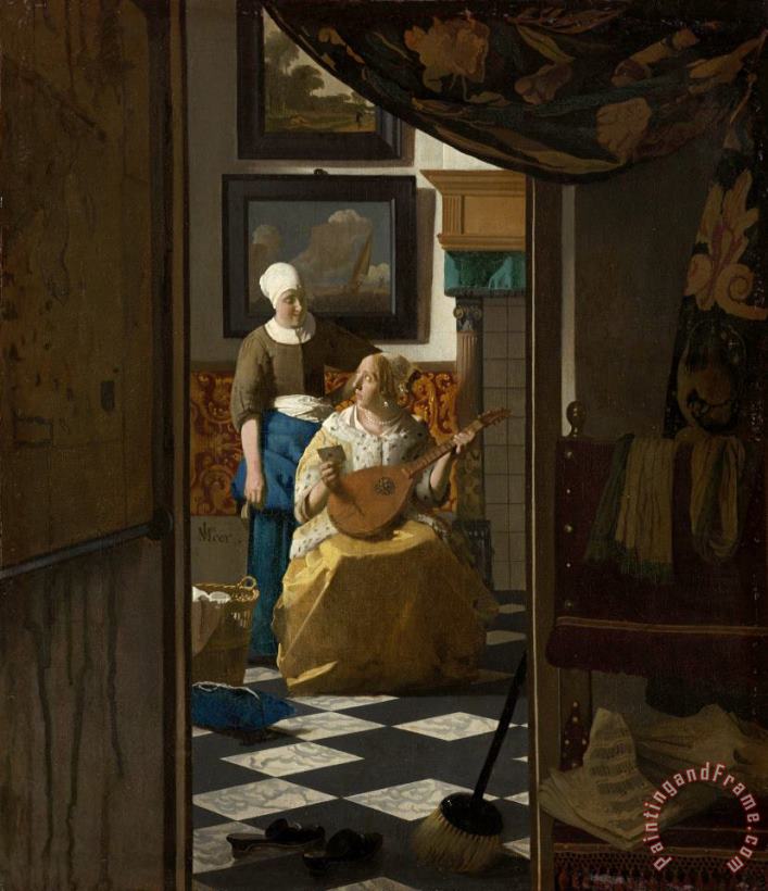 Jan Vermeer 'de Liefdesbrief' Art Print
