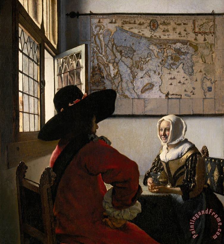 Amorous Couple painting - Jan Vermeer Amorous Couple Art Print