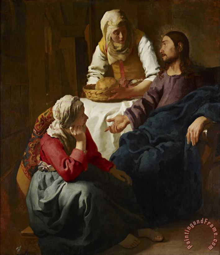Christ in The House of Martha And Mary painting - Jan Vermeer Christ in The House of Martha And Mary Art Print