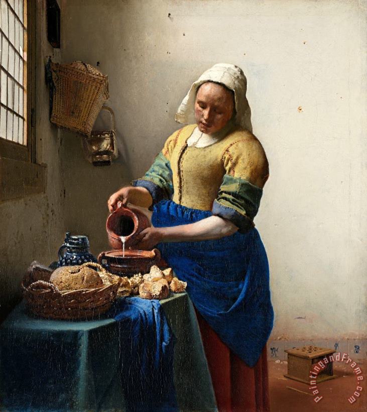 Het Melkmeisje painting - Jan Vermeer Het Melkmeisje Art Print