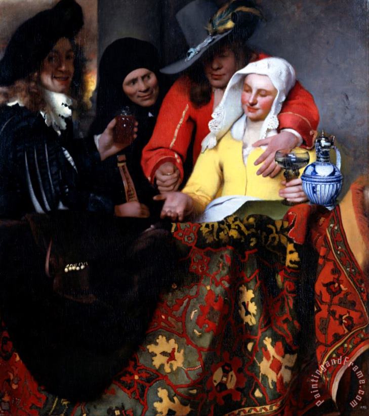 The Procuress painting - Jan Vermeer The Procuress Art Print