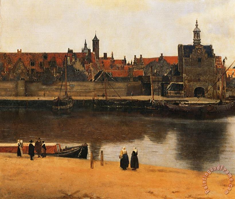View of Delft painting - Jan Vermeer View of Delft Art Print