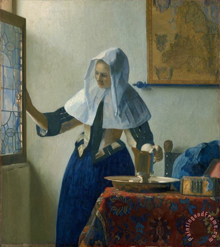 Jan Vermeer Young Woman with a Water Pitcher Art Painting