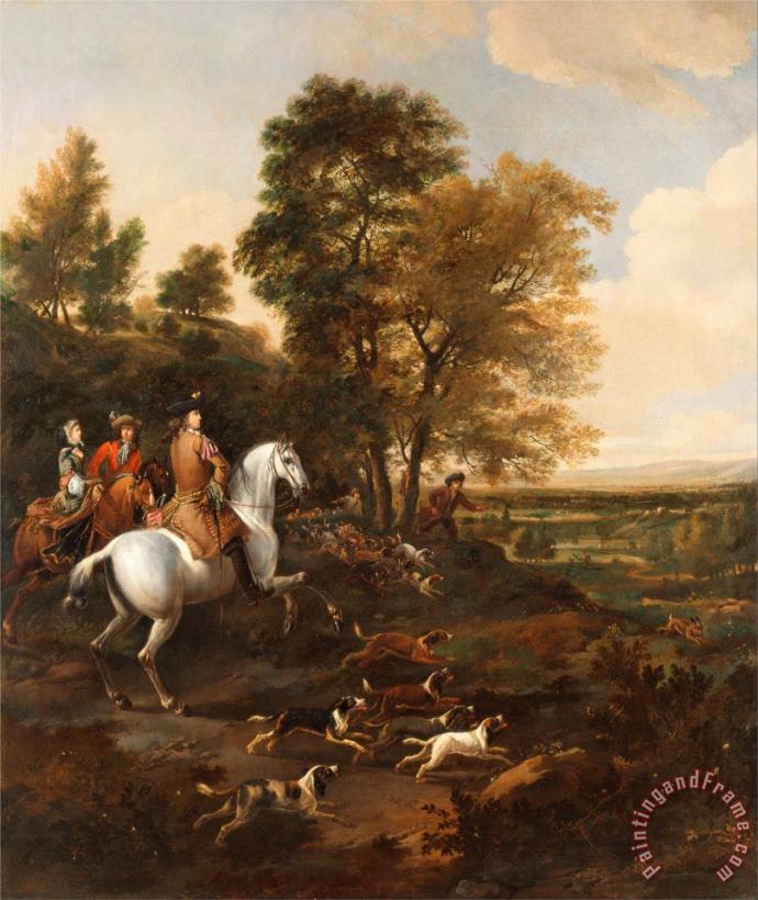 Hare Hunting painting - Jan Wyck Hare Hunting Art Print