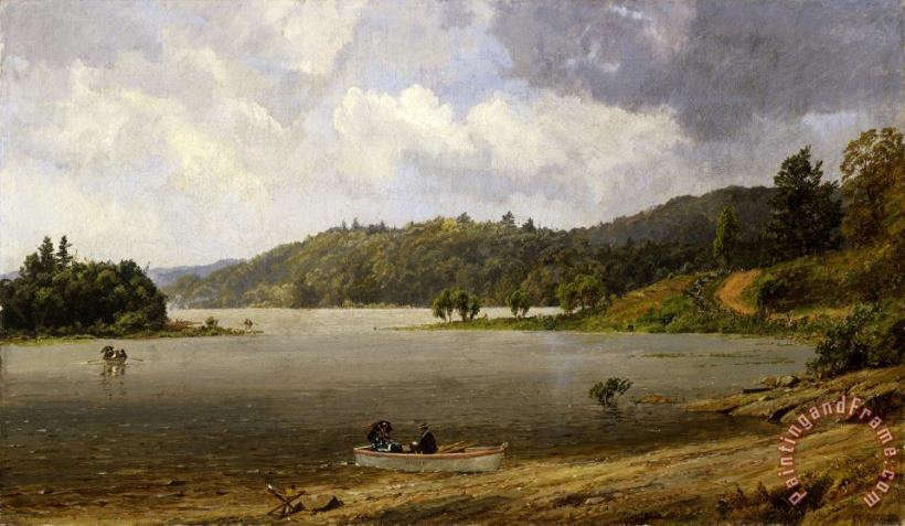 Jasper Francis Cropsey On The Wawayanda Lake, New Jersey Art Painting