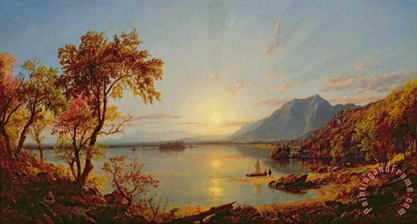Sunset - Lake George painting - Jasper Francis Cropsey Sunset - Lake George Art Print