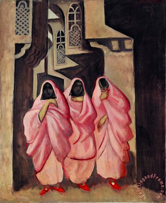 Three Women on The Street of Baghdad painting - Jazeps Grosvalds Three Women on The Street of Baghdad Art Print