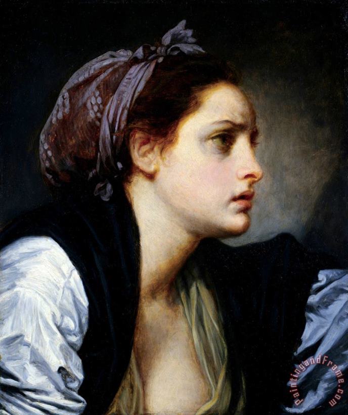 Jean-baptiste Greuze Head of a Woman Art Painting
