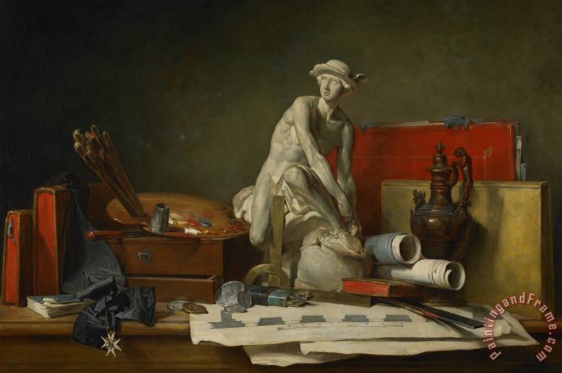 The Attributes Of The Arts And The Rewards Which Are Accorded Them painting - Jean-Baptiste Simeon Chardin The Attributes Of The Arts And The Rewards Which Are Accorded Them Art Print