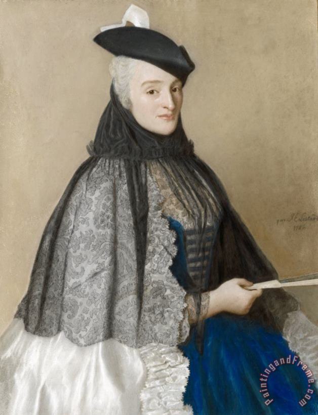 Portret Van Mme Boere painting - Jean-Etienne Liotard Portret Van Mme Boere Art Print