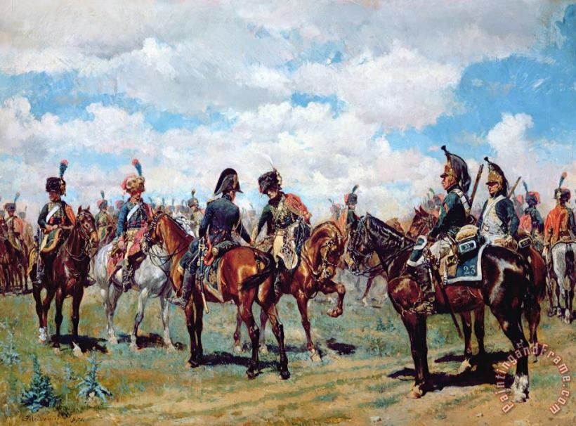 Soldiers On Horseback painting - Jean-Louis Ernest Meissonier Soldiers On Horseback Art Print