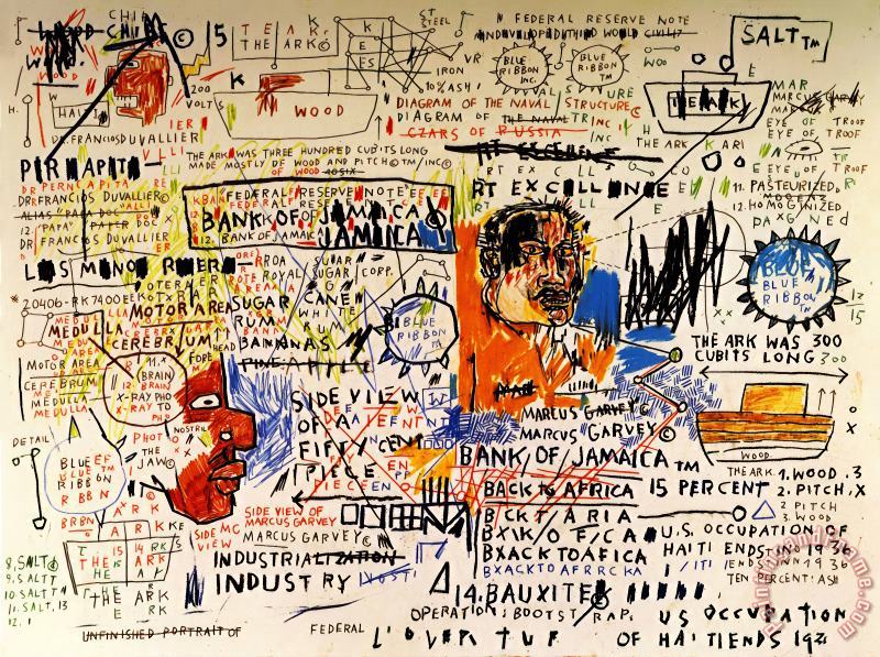 50 Cent Piece painting - Jean-michel Basquiat 50 Cent Piece Art Print