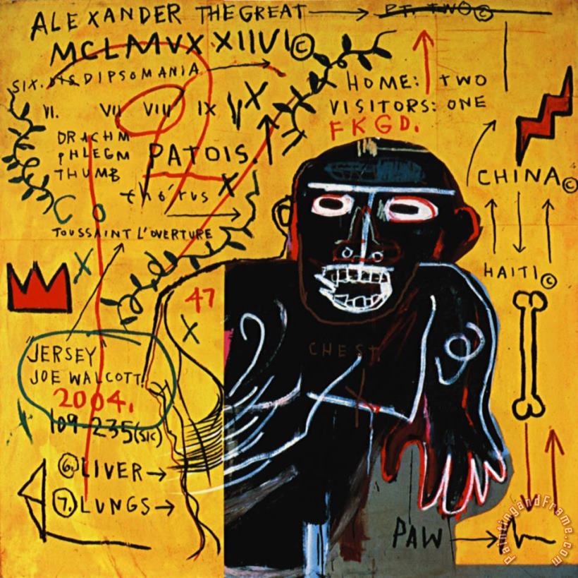 Jean-michel Basquiat All Colored Cast Part III Art Painting