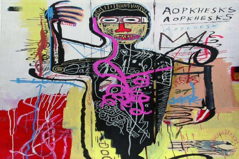 Basquiat 60x40 Final painting - Jean-michel Basquiat Basquiat 60x40 Final Art Print