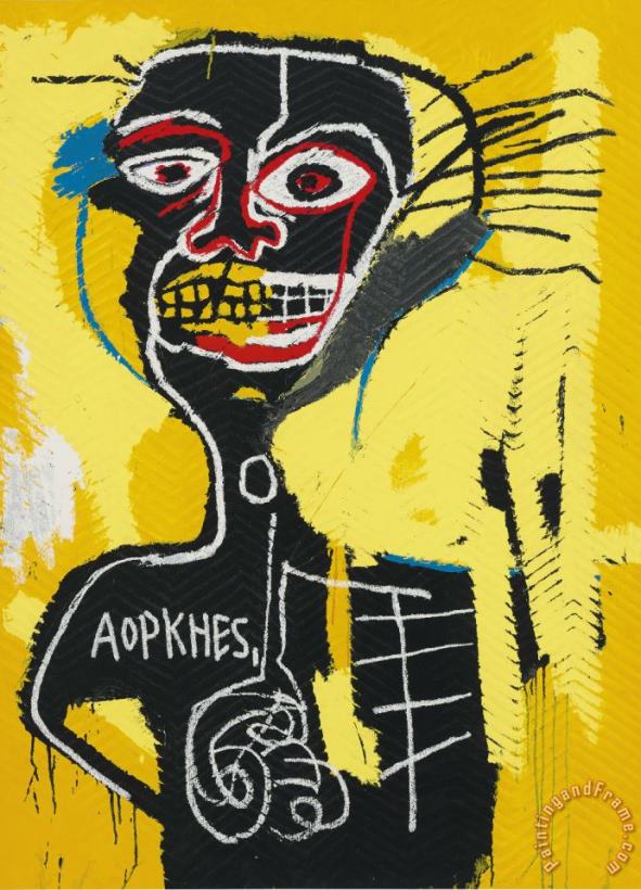 Cabeza painting - Jean-michel Basquiat Cabeza Art Print