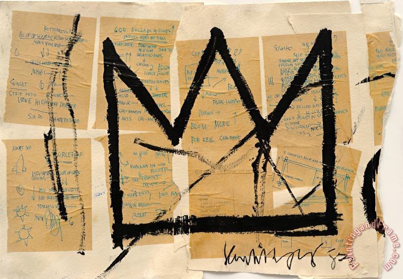 Crown painting - Jean-michel Basquiat Crown Art Print