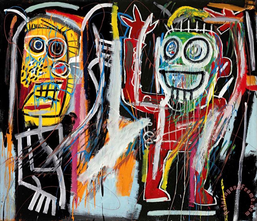 Dustheads, 1982 painting - Jean-michel Basquiat Dustheads, 1982 Art Print