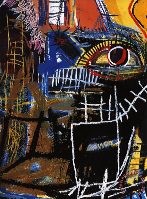 Head 1 painting - Jean-michel Basquiat Head 1 Art Print