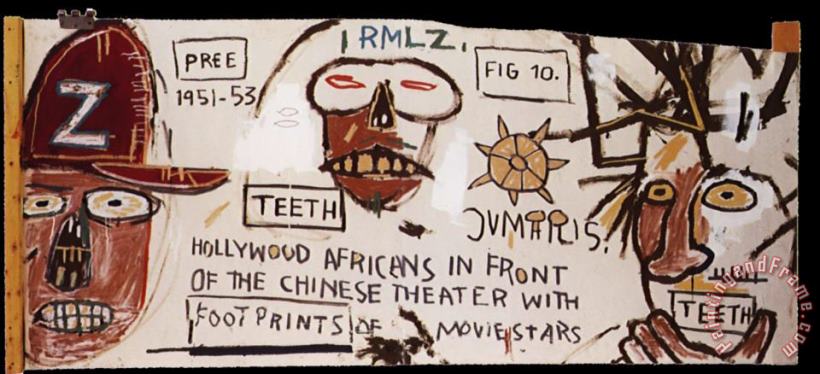 Hollywood Africans in Front of The Chinese painting - Jean-michel Basquiat Hollywood Africans in Front of The Chinese Art Print