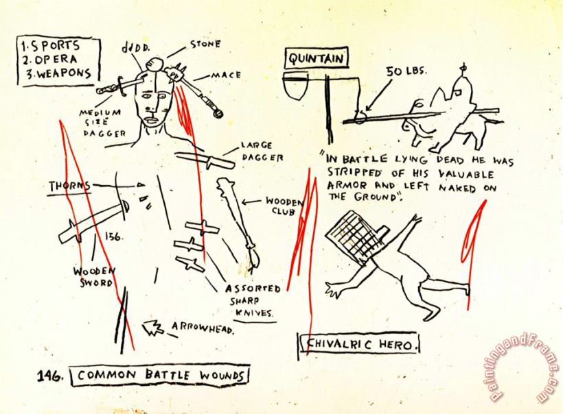 Jean-michel Basquiat Mace Art Painting
