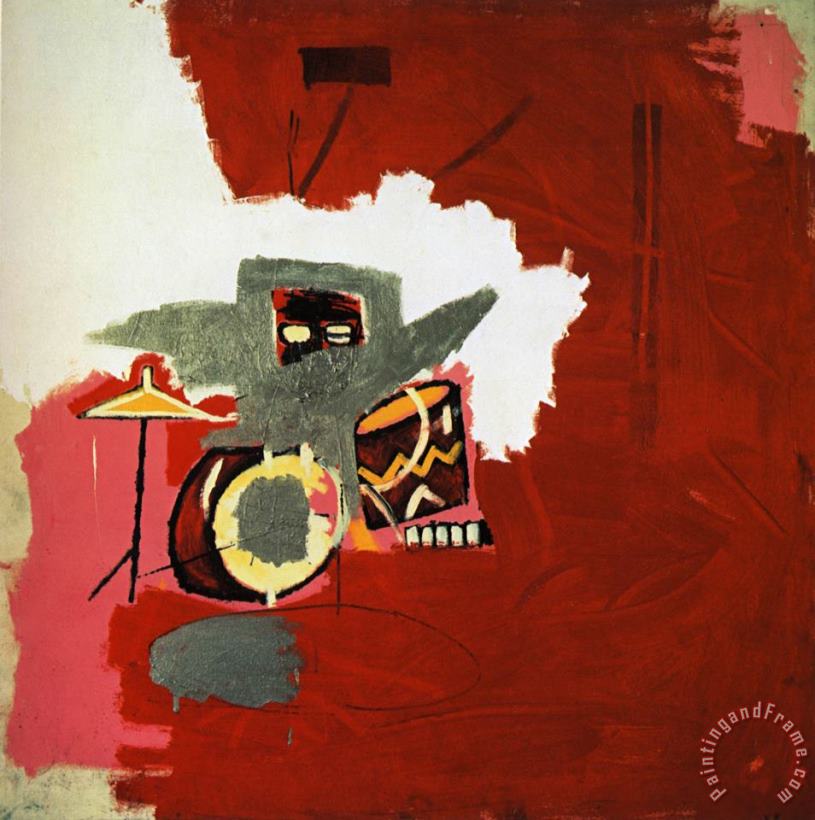Max Roach painting - Jean-michel Basquiat Max Roach Art Print