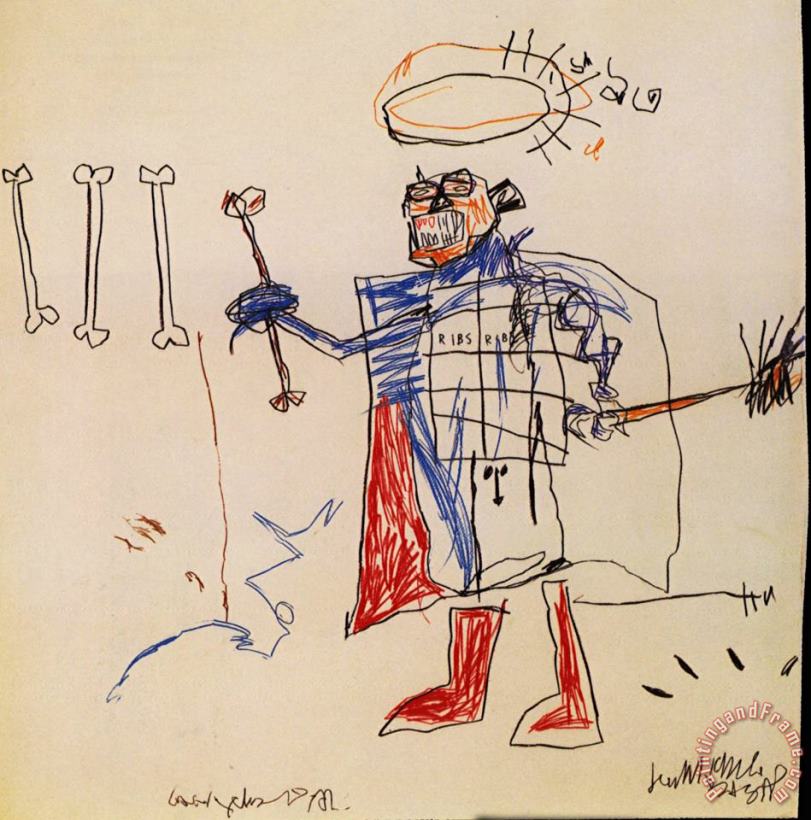 Jean-michel Basquiat Ribs Ribs Art Print