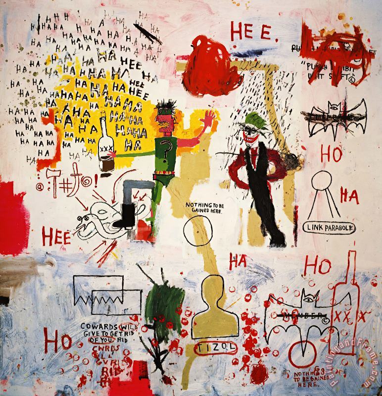 Jean-michel Basquiat Riddle Me This Batman Art Painting