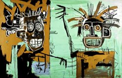 Jean-michel Basquiat Two Heads on Gold