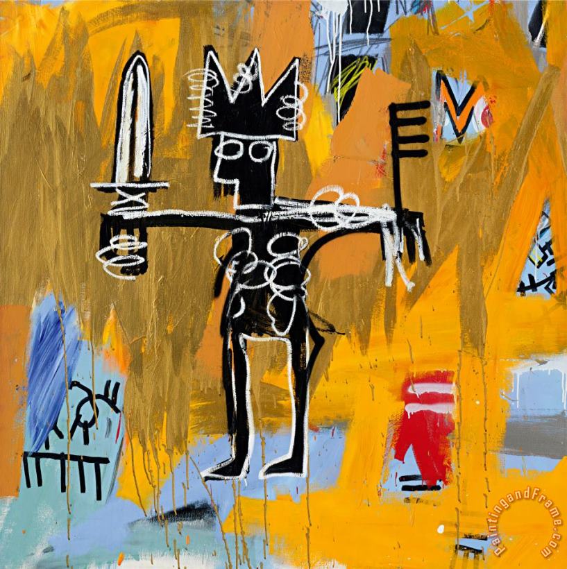 Jean-michel Basquiat Untitled (julius Caesar on Gold) Art Painting