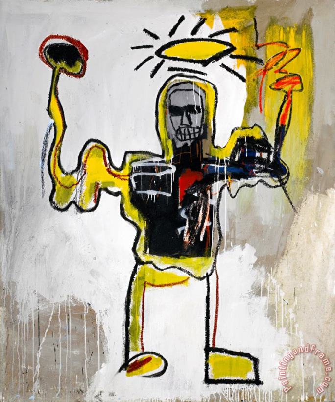 Untitled (the Black Athlete) painting - Jean-michel Basquiat Untitled (the Black Athlete) Art Print