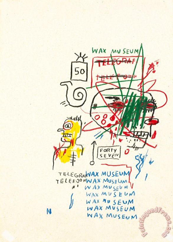Wax Museum painting - Jean-michel Basquiat Wax Museum Art Print