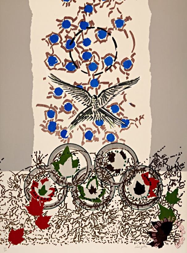 Jean-paul Riopelle Dove, From Official Arts Portfolio of The Xxivth Olympiad, Seoul, Korea, 1988 Art Painting