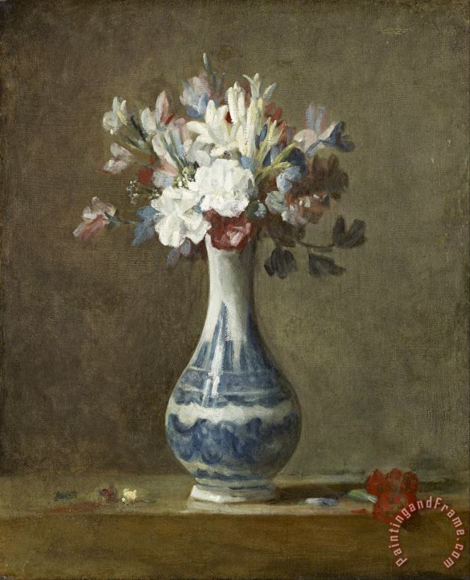 A Vase of Flowers painting - Jean-Simeon Chardin A Vase of Flowers Art Print