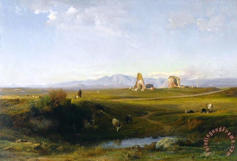 Jean Achille Benouville A View of The Roman Countryside painting - A