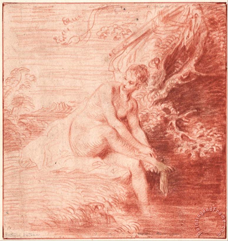 Diana Bathing, C. 1715 1716 painting - Jean Antoine Watteau Diana Bathing, C. 1715 1716 Art Print