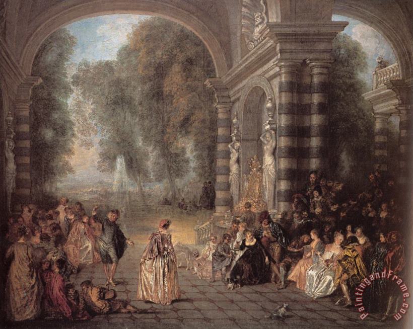 Pleasures of The Ball painting - Jean Antoine Watteau Pleasures of The Ball Art Print
